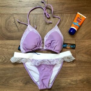 Lavender & White Bikini